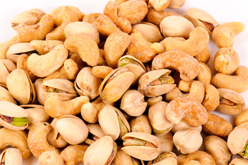 Pile of pistachio and cashew