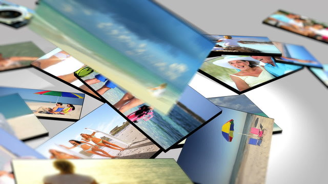 3D Panel Montage Family Beach Vacation Lifestyle