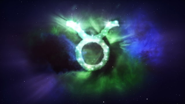 Taurus as an astrological sign, depicted as a beautiful nebula.
