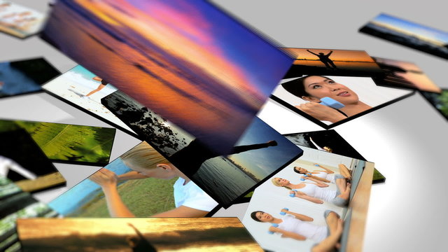 Montage 3D Images Yoga and Massage Fitness