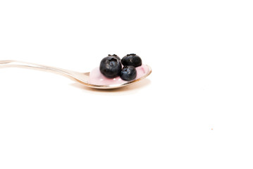 Spoon of Blueberry Yogurt