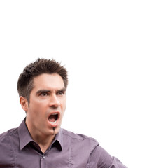 Obraz premium schreiender Mann freigestellt