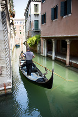 Fototapeta na wymiar Gondolas and canals in Venice