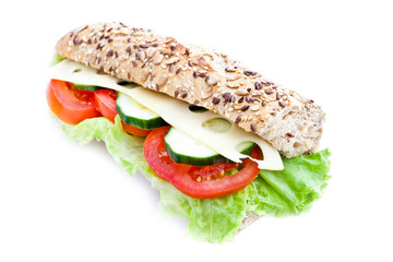 Bocadillo en fondo blanco