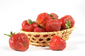 Strawberries in basket.