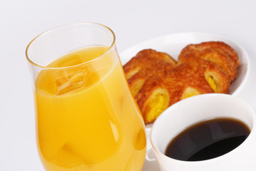 Juice, coffee and cookies