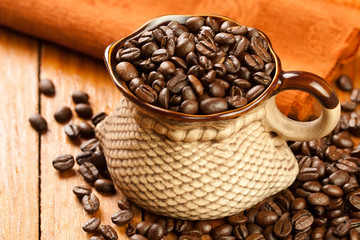 mug of coffee beans