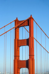 famous San Francisco Golden Gate bridge in late afternoon light