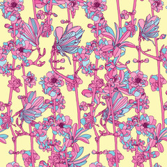 Seamless pattern with flowers