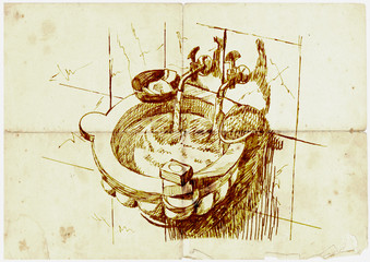 ancient Roman and Turkish bath (ancient sink )