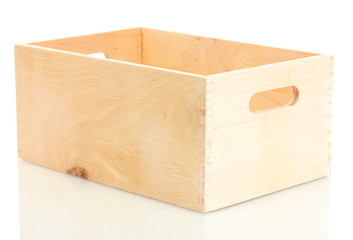empty wooden crate isolated on white