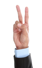 hand peace sign