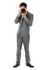 photographer using dslr camera