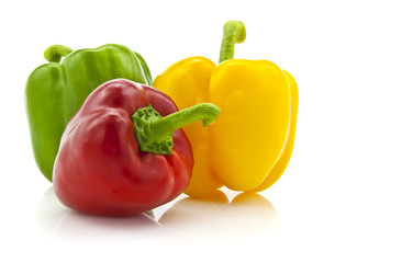 Colored paprika (pepper) isolated on a white background