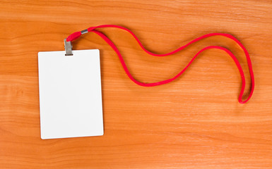 Identity card on wooden table