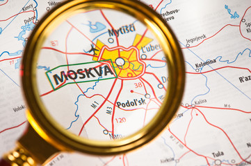 Moskva on a map