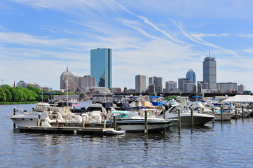 Fototapeta na wymiar Boston Charles River skyline