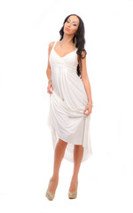 Naklejka premium Beautiful long-haired brunette