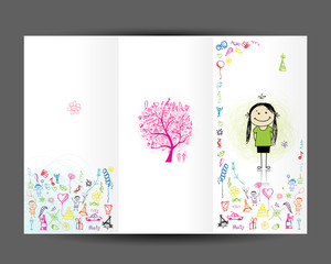 Birthday postcard, cover page. Design for your print