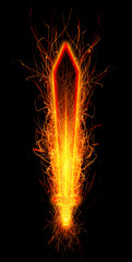 fire works sword isolated on black © foxaon