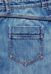 Fototapeta premium Blue jeans pocket.