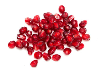 pomegranate seeds isolated on white