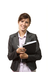 beautiful businesswoman portrait with agenda