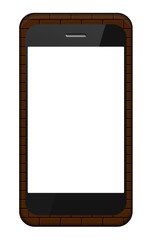 Vector smartphone in a brick cover isolated on white