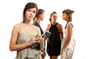 young businesswomen isolated on white background