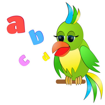 Talking parrot with letters