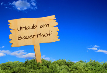 Urlaub am Bauernhof - Schild