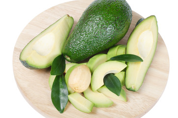 Fresh avocado isolated on white background