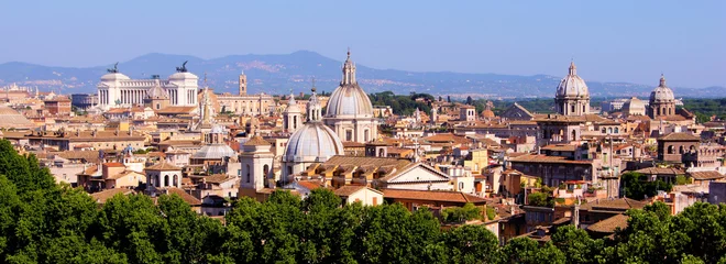  Panoramisch uitzicht over het historische centrum van Rome, Italië vanaf Castel Sant& 39 Angelo © Jenifoto