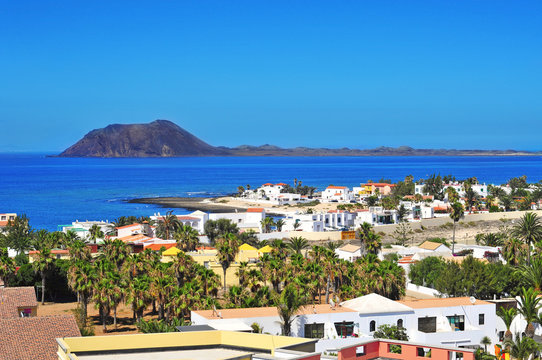 Lobos Island and Corralejo in Fuerteventura, Spain