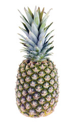 ripe pineapple isolated on white background close up