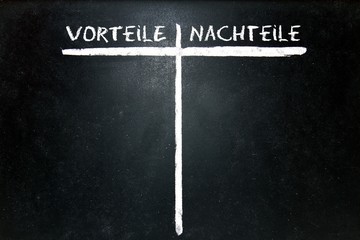 Vorteile und Nachteile auflisten