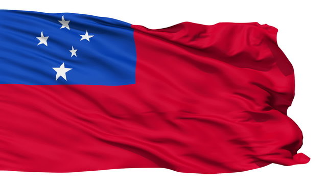 Waving national flag of Samoa