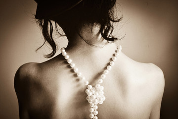 Woman with pearls
