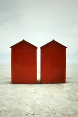 Fototapeten Red cabins and sea © vali_111