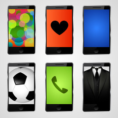 Vector smartphone collection