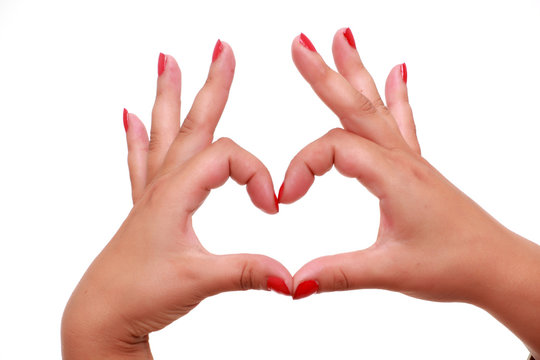 Woman gesturing heart sign
