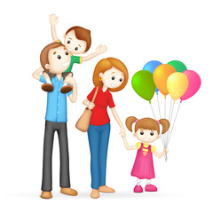 3d Happy Family in vector