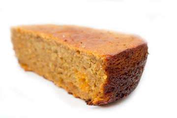 homemade yogurt cake isolated on white background