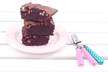 stack of brownie cakes