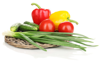 Fresh vegetables isolated on white