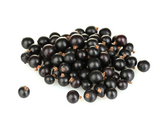 Fresh black currant isolated on white