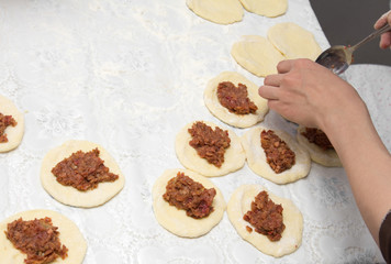 rolled out dough with jam