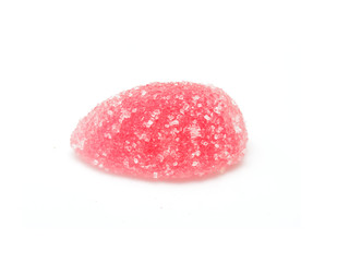 red jelly on white background