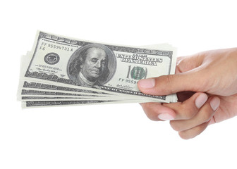 hand with money