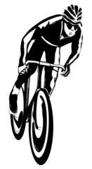 Cyclist, vector illustration